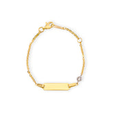 Baby Kinder Gelbgold Bracelet mit Zirkonia-Stein & Gratis Gravur - GB-949/9